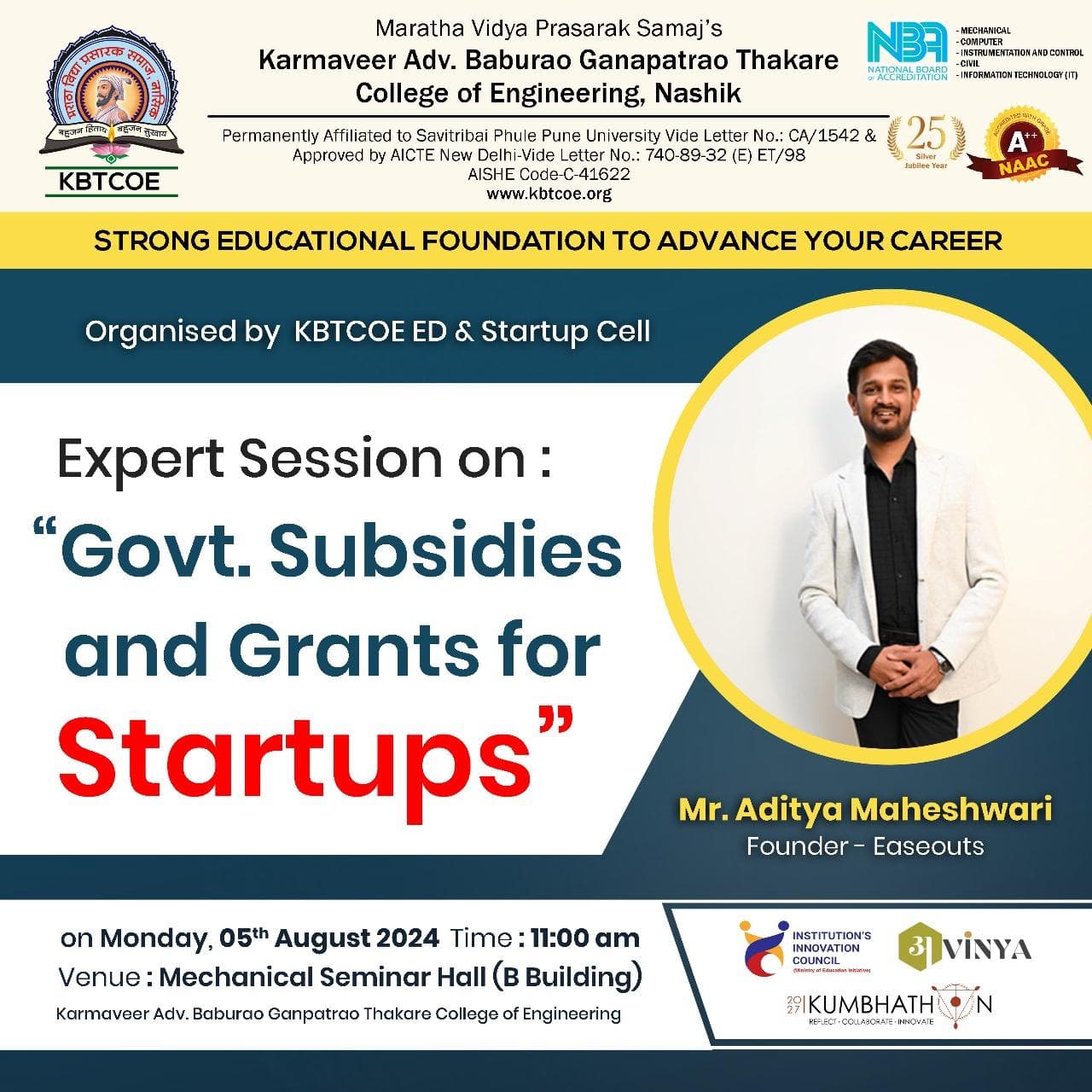 Expert Session on: Govt. Subsidies and Grants for Startups